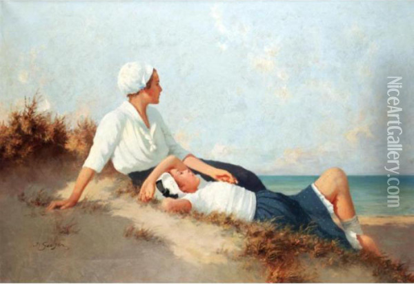 In The Dunes Oil Painting - Hermann Seeger
