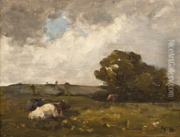 Cattle At Malahide Oil Painting - Nathaniel Hone the Younger