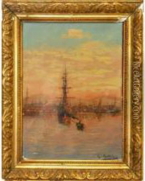 Bateaux Dans Le Port De Marseille Oil Painting - Louis Nattero