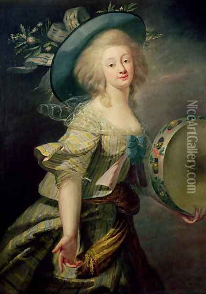Portrait of Marie-Anne de Cupis 1710-70 also known as La Camargo Oil Painting - Elisabeth Vigee-Lebrun