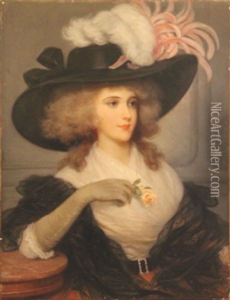 Femme Au Grand Chapeau Oil Painting - Luigi Rossi