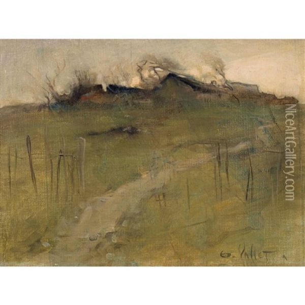 Gehoft In Hugeliger Landschaft Oil Painting - Edouard (Eugene Francois) Vallet