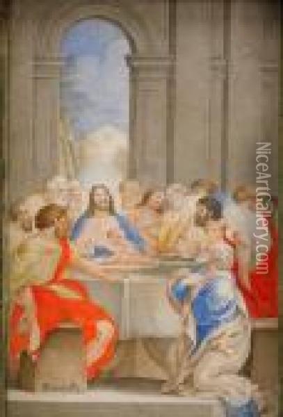 Sista Maltiden Oil Painting - Pietro Da Cortona (Barrettini)