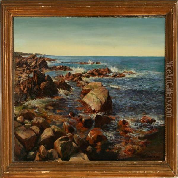 Coastal Scene Frombornholm, Denmark Oil Painting - Peder Knudsen