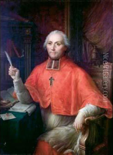 Portrait Du Cardinal Jean Sifrein Maury, Predicateur Ordinaire Du Roy Oil Painting - Etienne Barthelemy Garnier