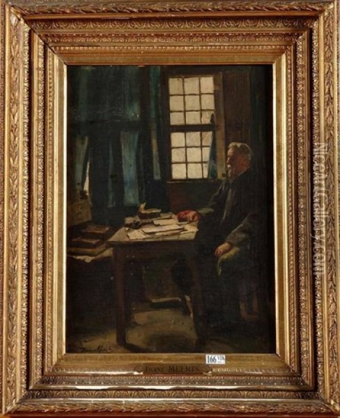 Homme A Sa Table De Travail Oil Painting - Franz Meerts