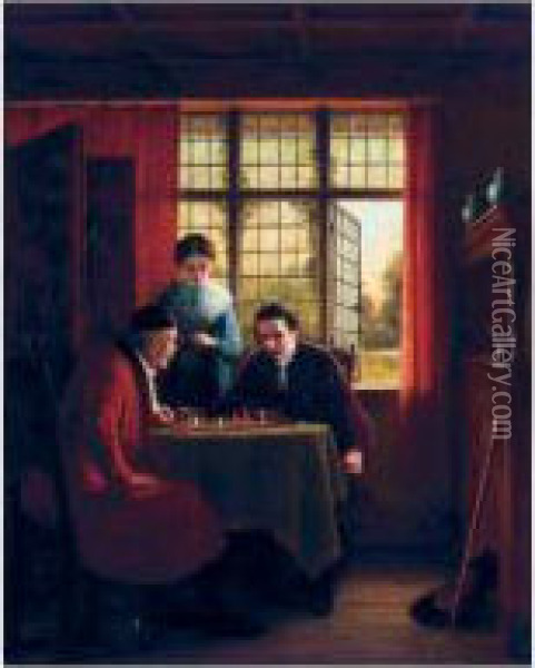 Checkmate Oil Painting - Frederick Daniel Hardy