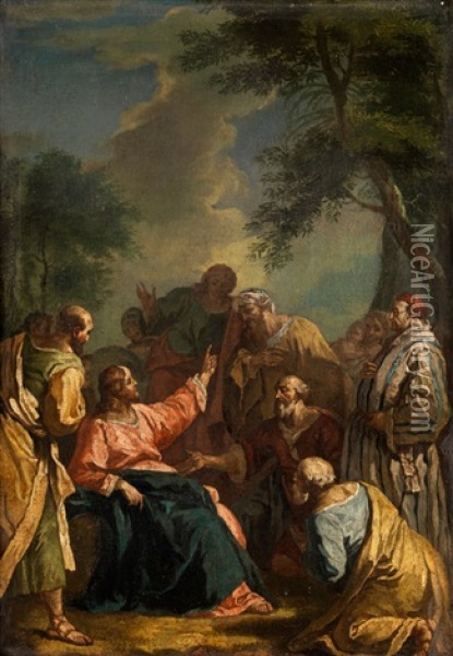 Jesus Diskutiert Im Kreis Der Schriftgelehrten Oil Painting - Sebastiano Ricci