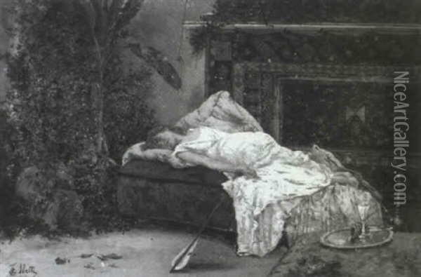 Sleeping Beauty Oil Painting - Francesco Netti