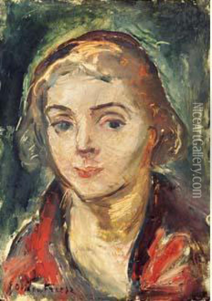 Portrait De Femme Oil Painting - Emile-Othon Friesz