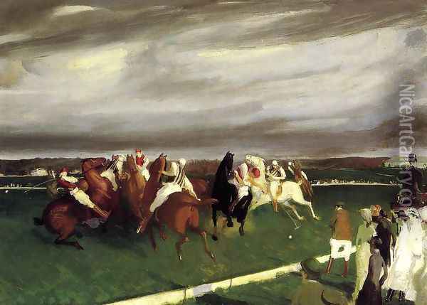 Polo At Lakewood Oil Painting - George Wesley Bellows