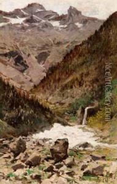 Paesaggio Di Montagna Oil Painting - Achille Formis Befani