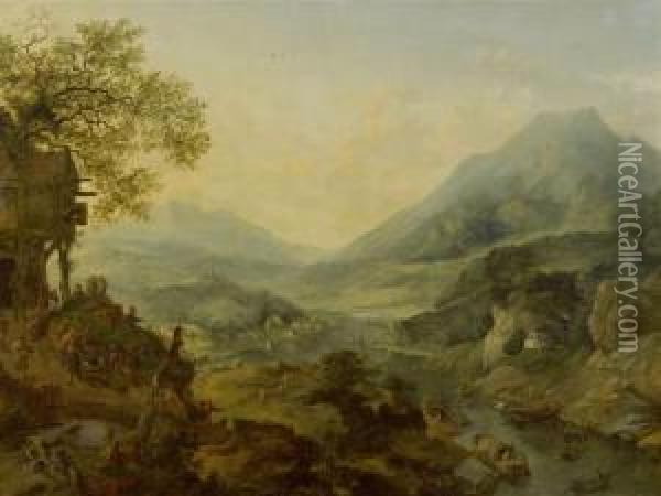 The Landscape Of The Mosel Oil Painting - Jan Griffier I