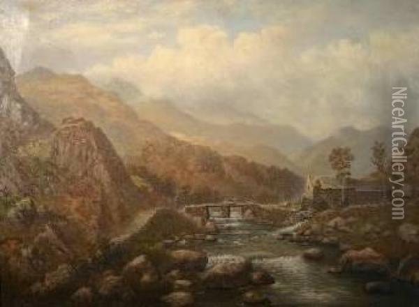 Mill And River Oil Painting - Edward Charles Williams