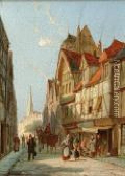 Rue De Bac, Rouen Oil Painting - William Raymond Dommersen