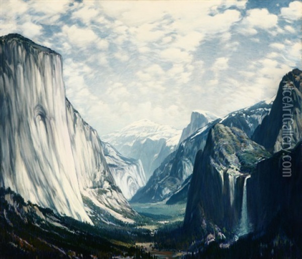 Yosemite Valley Oil Painting - Henry Joseph Breuer