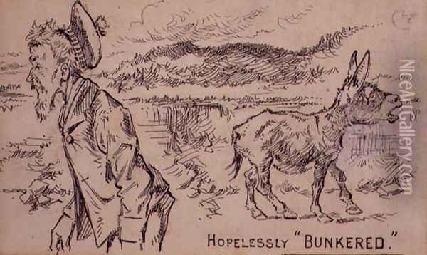 Hopelessly Bunkered, illustration from Graphic magazine, pub. c.1870 Oil Painting - Henry Sandercock