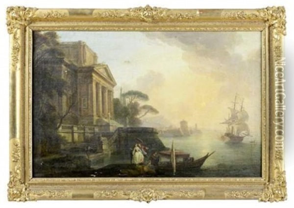 Paysage Mediterraneen Oil Painting - Jean Baptiste Lallemand