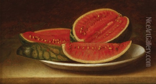 Watermelons Oil Painting - Constantin Daniel Stahi