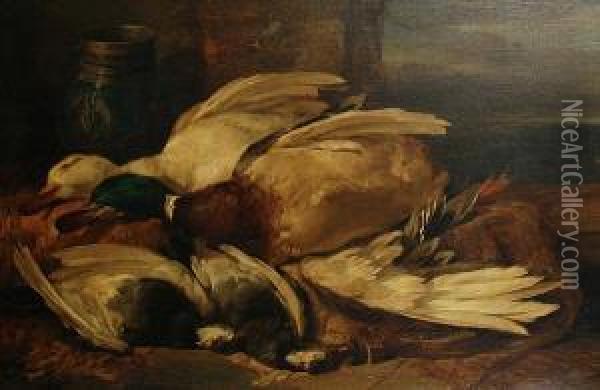 Still Life Of Dead Game Oil Painting - Henry Weekes
