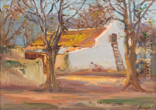 Farmyard, Autumn Oil Painting - Pieter Hugo Naude