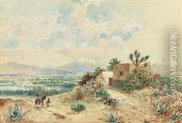 Valle De Mexico Oil Painting - August Lohr