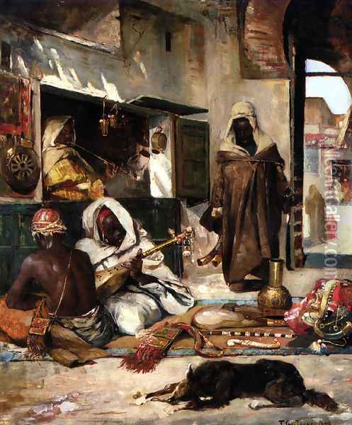 An Arms Merchant in Tangiers Oil Painting - Gyula Tornai
