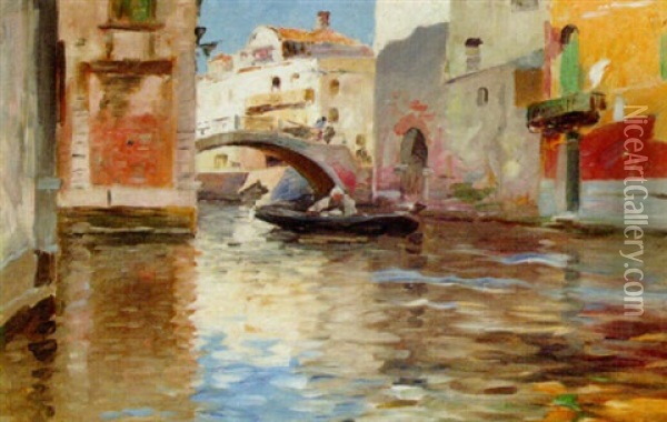 Kanalmotiv, Venedig Oil Painting - Wilhelm von Gegerfelt