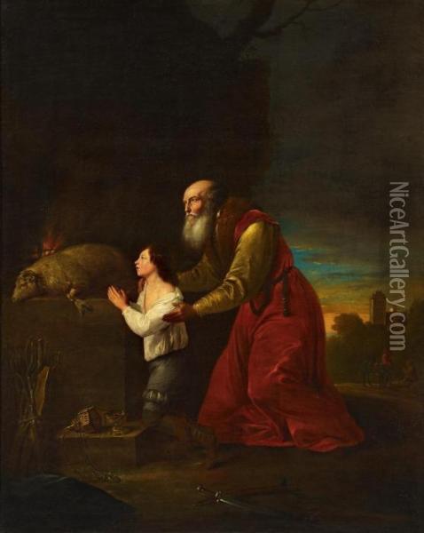 Abraham Und Isaak Beim Dankgebet Oil Painting - Daniel Jansz Thievaert