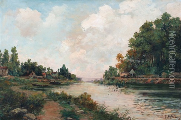 Sommerliche Flusslandschaft Oil Painting - Gaston Anglade