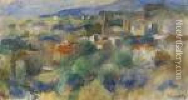 Vue Du Cannet Oil Painting - Pierre Auguste Renoir