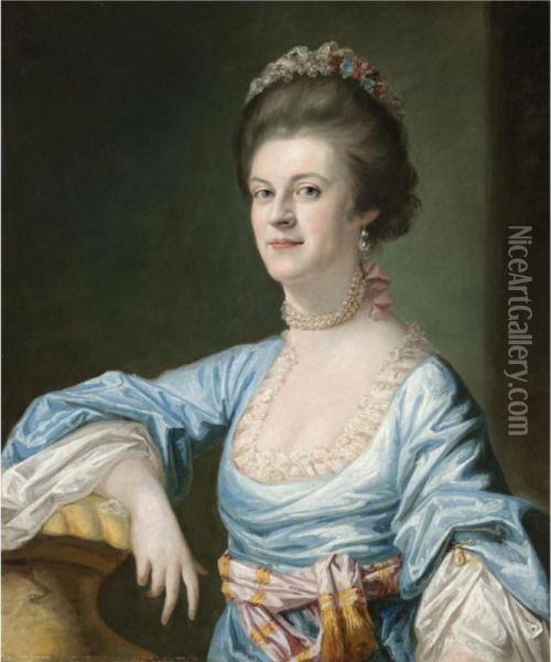 Portrait Of A Lady Oil Painting - Hugh Barron