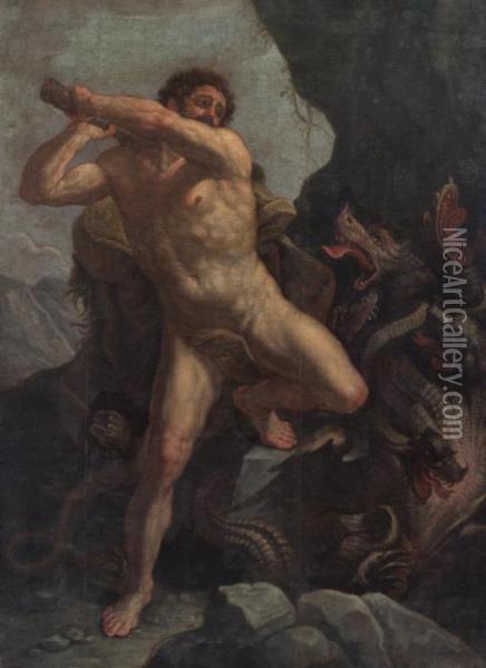 Hercules Vanquishing The Hydra Oil Painting - Guido Reni
