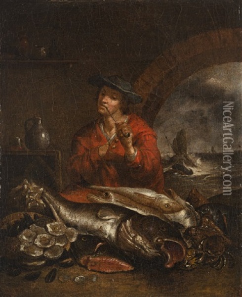 Pescatore Che Fuma La Pipa Oil Painting - Hieronymus Francken III