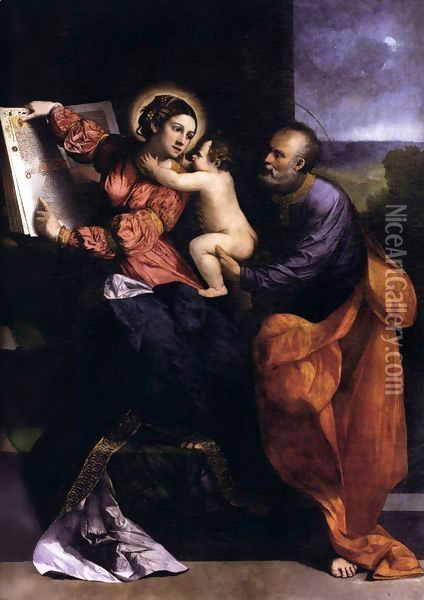 The Holy Family Oil Painting - Dosso Dossi