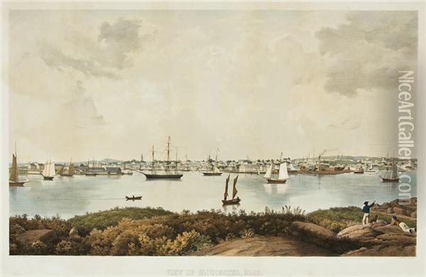 View Of Gloucester Harbor Oil Painting - Fitz Hugh Lane