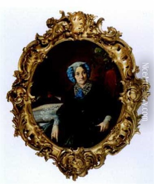 A Portrait Of Mother Oil Painting - Sergei Konstantinovich Zaryanko