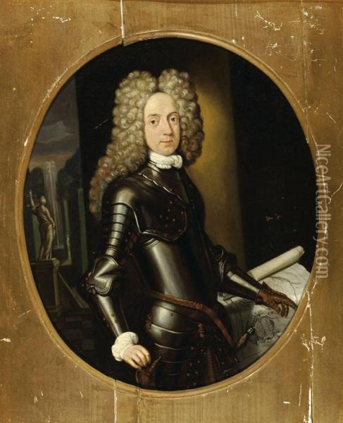 Portrait Of 'jonker Arent Van Harsolte Grietman Over Barradeel' Oil Painting - Hendrik De Valk