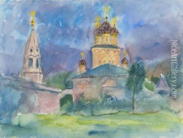 A Russian Orthodox Church Oil Painting - Andrew Benjamin Donaldson