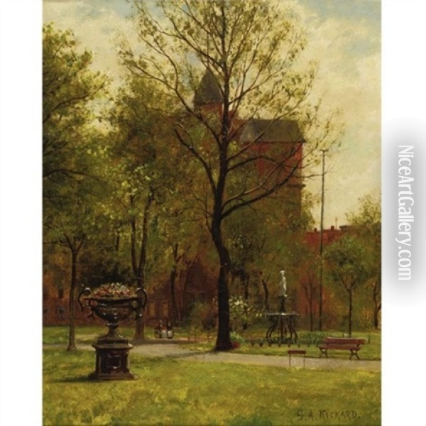 Gramercy Park Oil Painting - Gardner Arnold Reckard