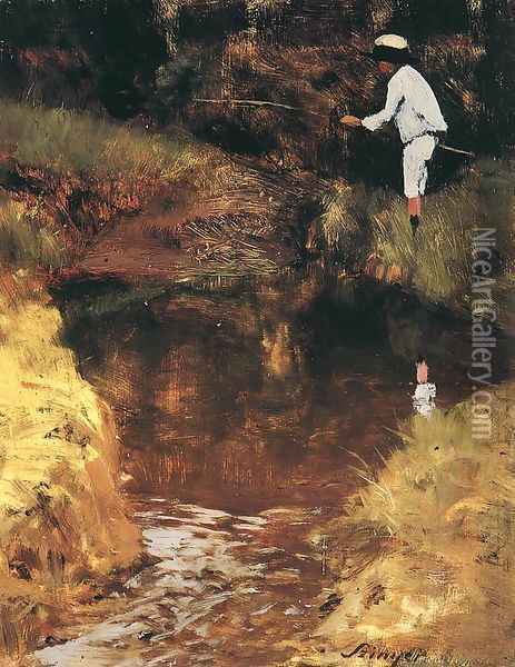 Felix Angling Oil Painting - Pal Merse Szinyei