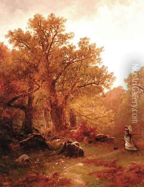 Autumn Stroll Oil Painting - Alfred Thompson Bricher