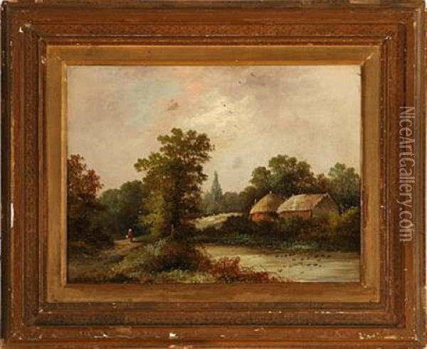 English Landscapes (pair) Oil Painting - Henry John Boddington