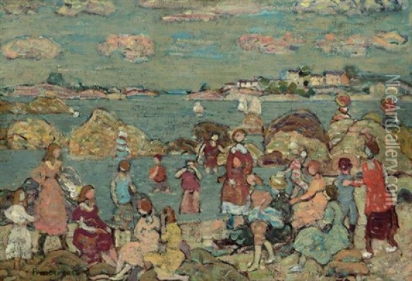 The Seashore Oil Painting - Maurice Prendergast