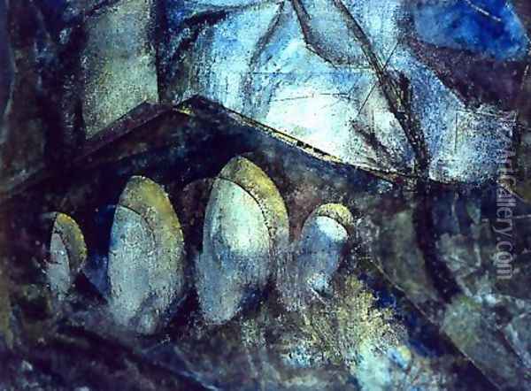 Old Stone Bridge Oil Painting - Lyonel Feininger