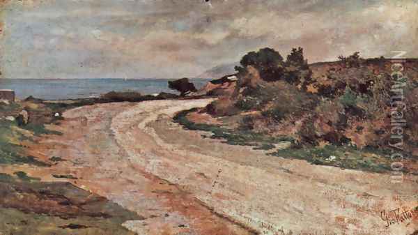 Street on the shores of the sea Oil Painting - Giovanni Fattori