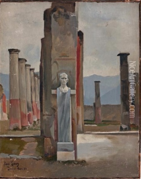 Vue De Pompei Oil Painting - Paul Alexandre Alfred Leroy