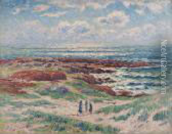 Les Dunes De Tregune, Finistere Oil Painting - Henri Moret