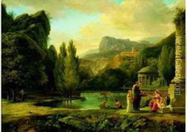 Ruines Antiques Dans Un Paysage Classique Oil Painting - Pierre-Henri de Valenciennes