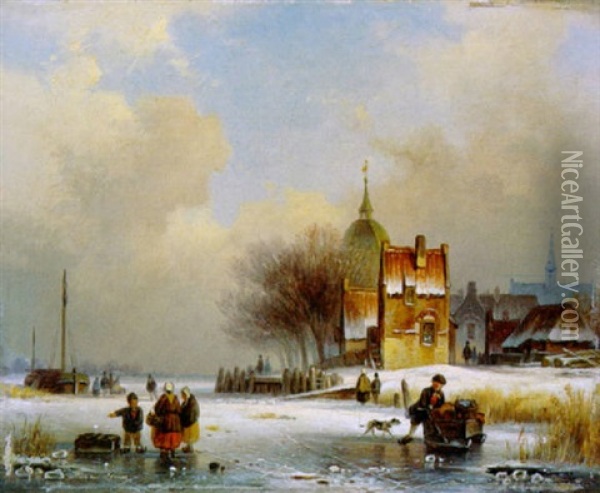 Winterfreuden Oil Painting - Johann Wagner-Deines